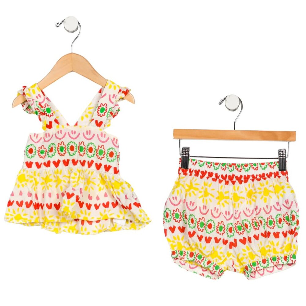 NWT Stella McCartney Kids Happy Print Tank Top and BloomeShorts Set - 6-9 months